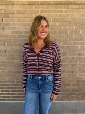 Merlot Stripe Henley