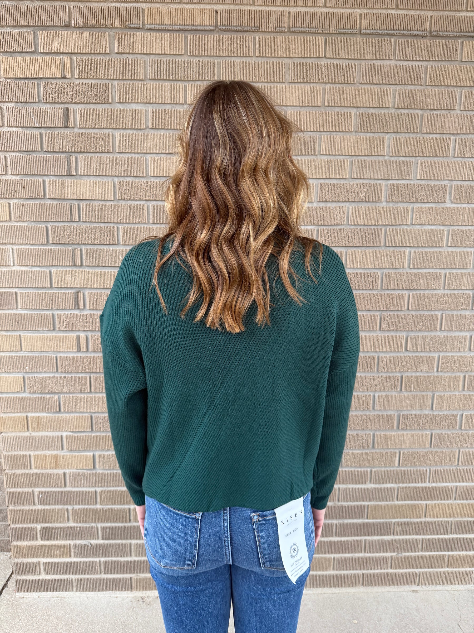 Deep Green Mock Neck Sweater