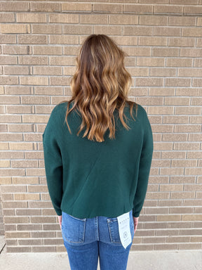 Deep Green Mock Neck Sweater