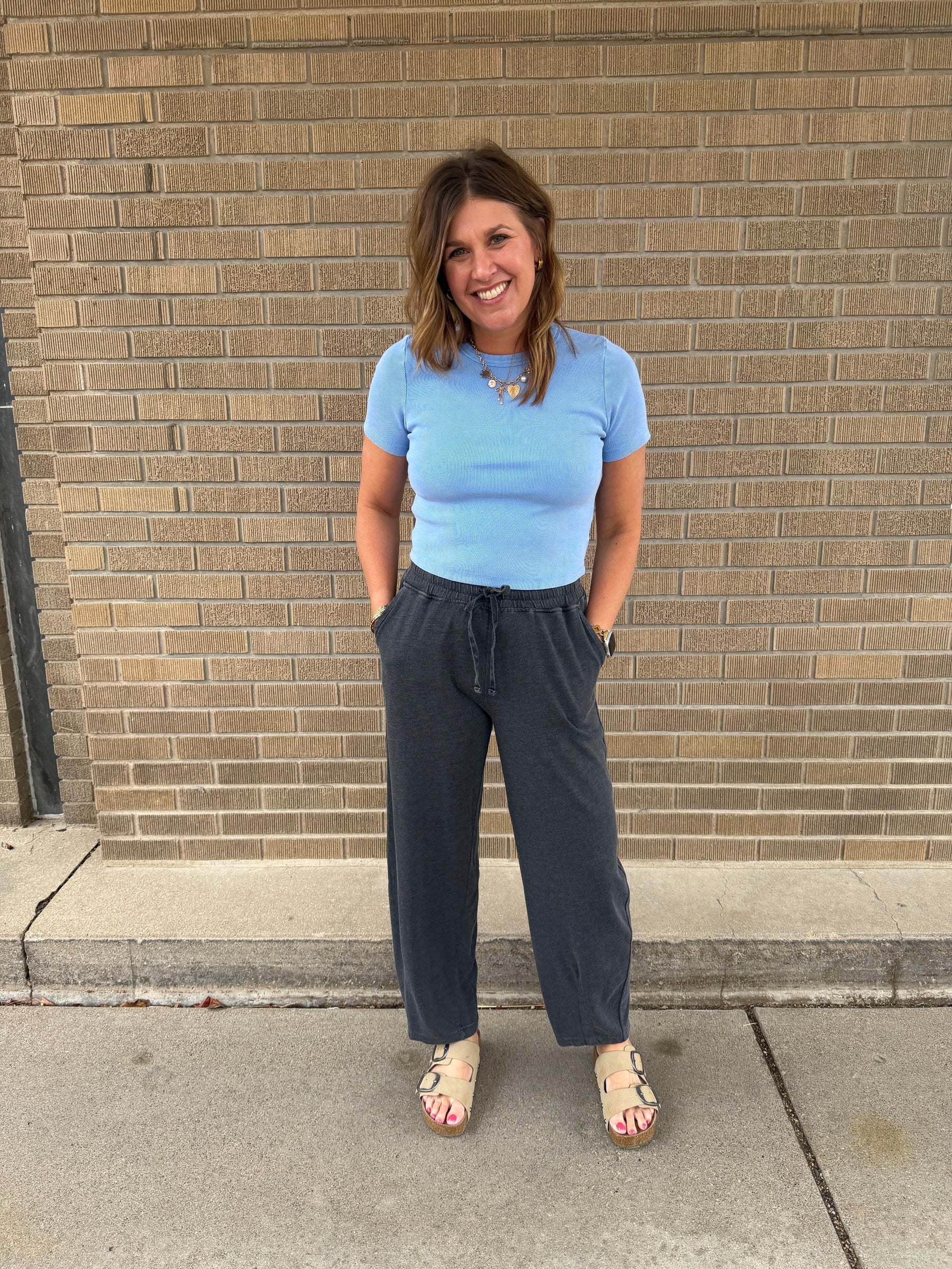 Lil Ribbed Tee - Blue