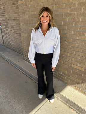 Heather Grey Crop Jacket