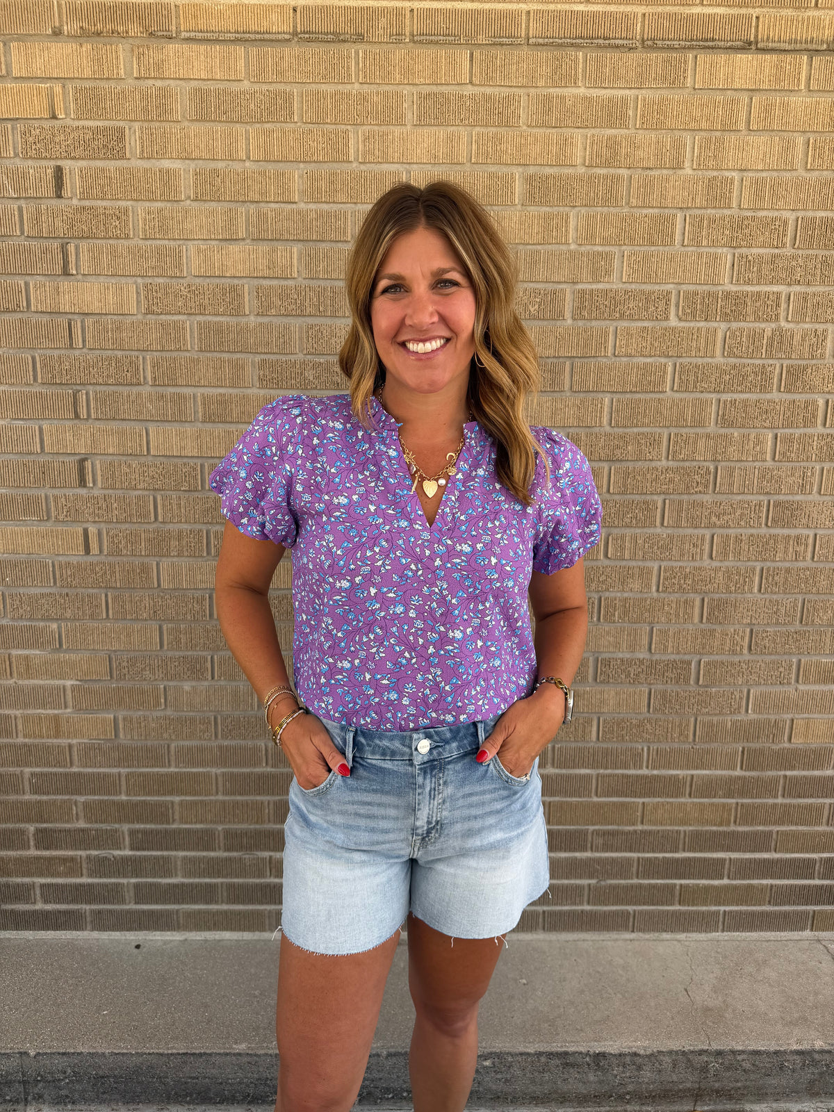 That One Lavender Floral Blouse