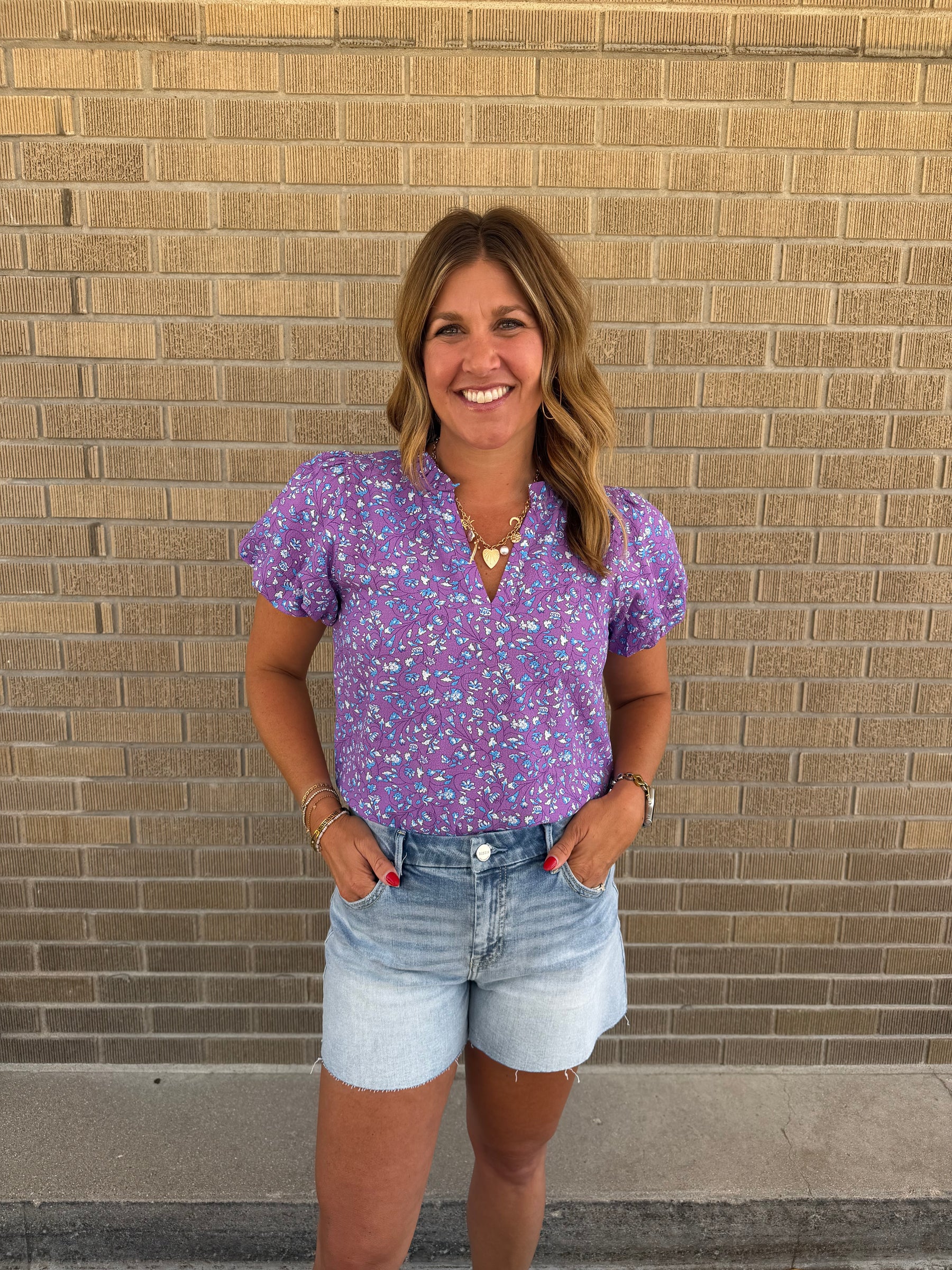 That One Lavender Floral Blouse