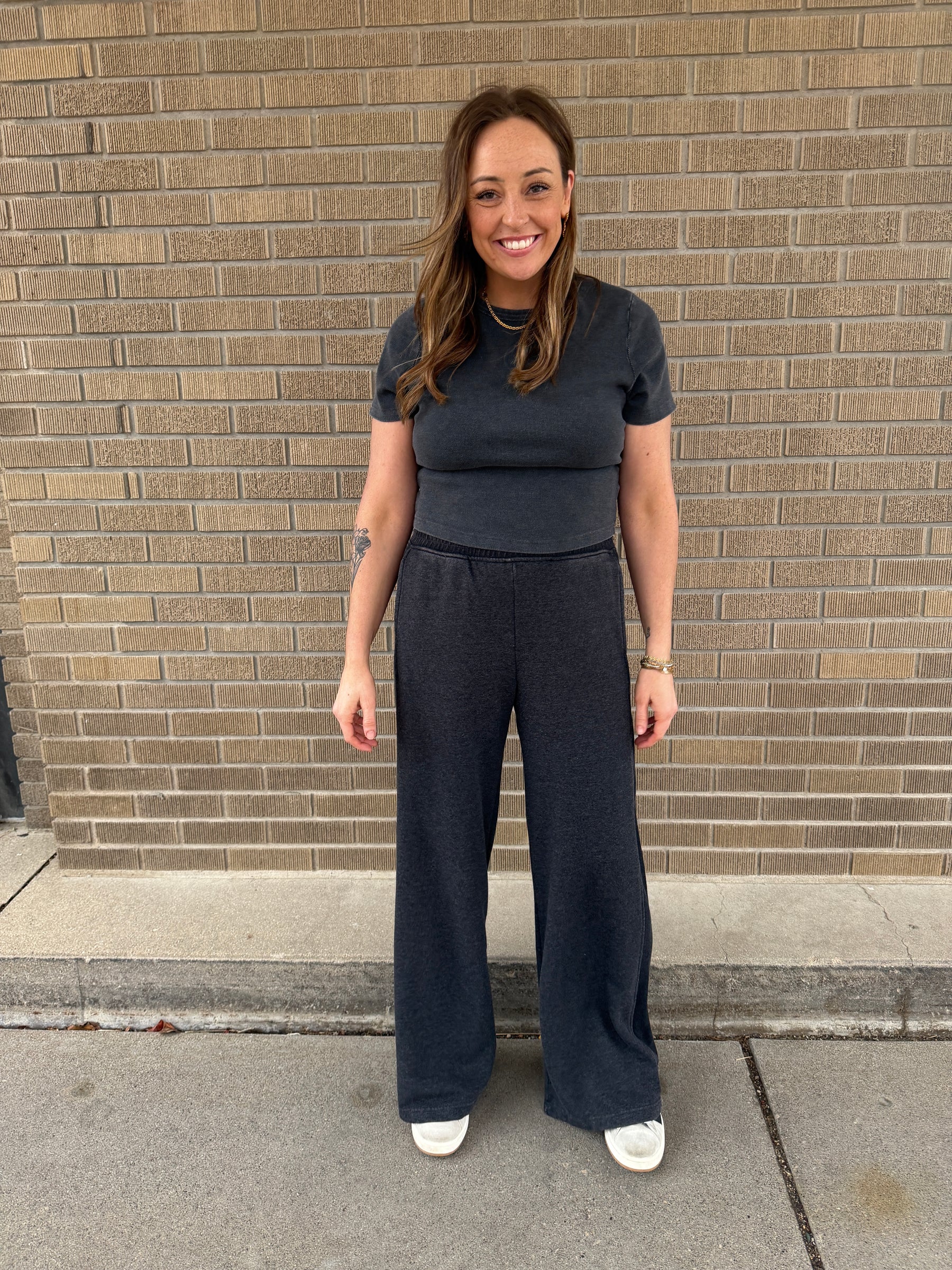 On The Go Wide Leg Pants - Black