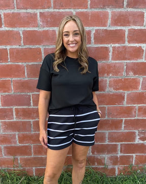 Rosie Shorts - Black Stripe