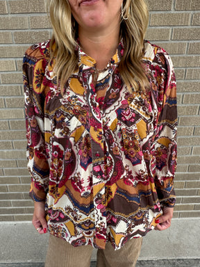 Gem Tones Floral Blouse
