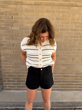 Black Denim Shorts