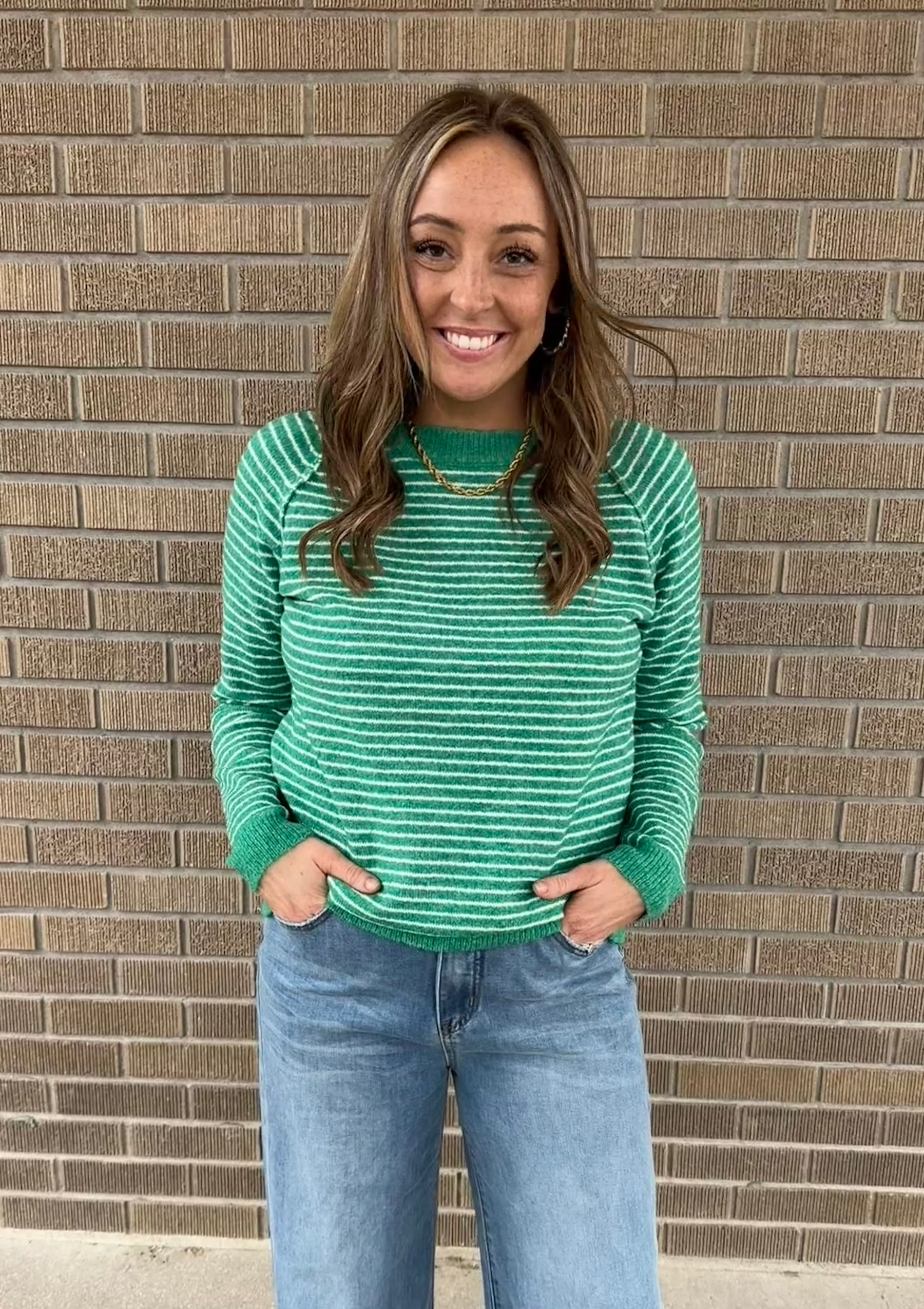 Green Stripe Sweater