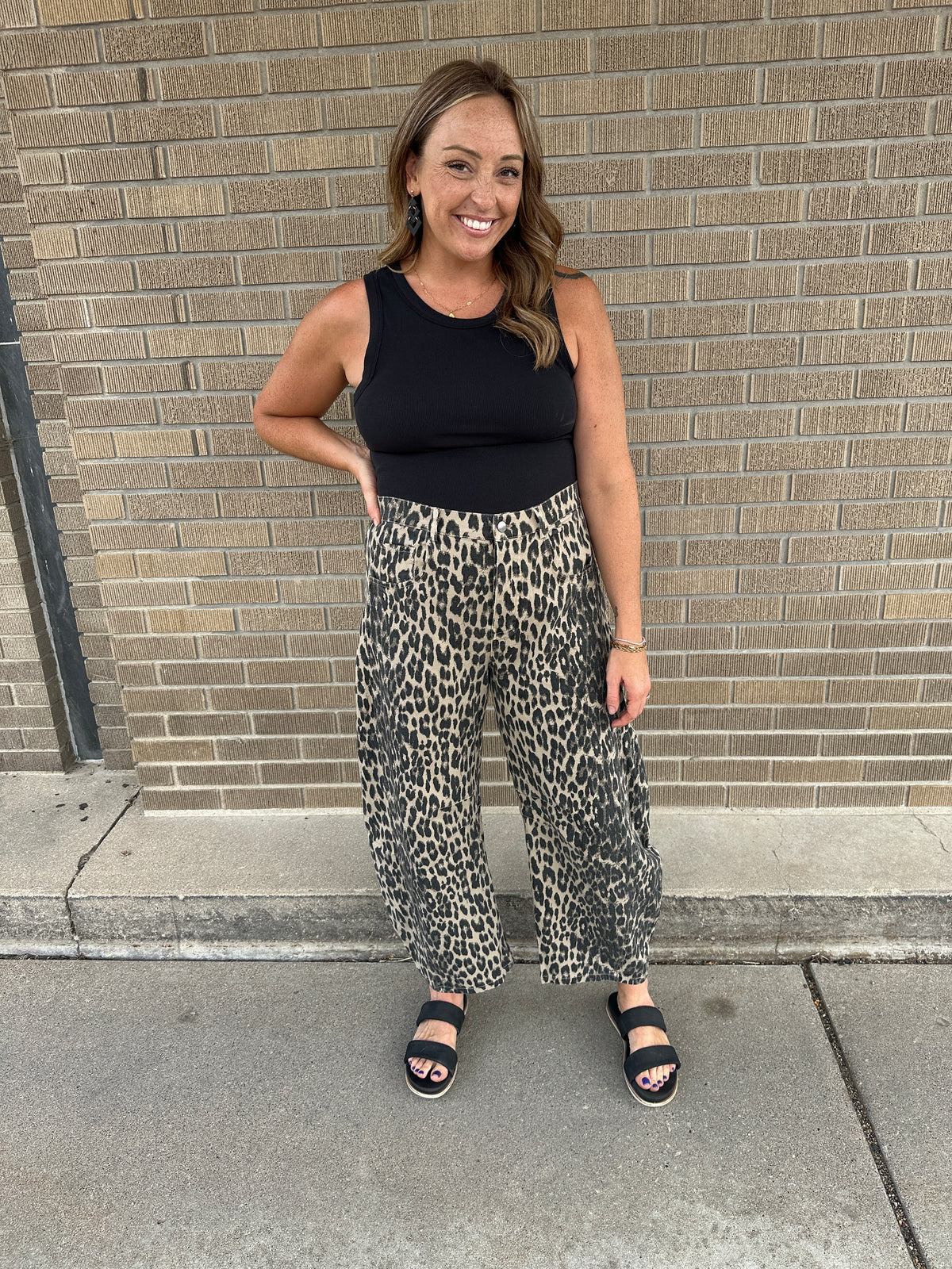 Leopard Barrel Jeans