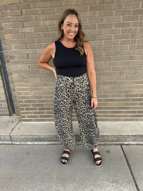 Leopard Barrel Jeans