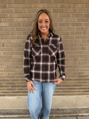 Cassian Top - Coffee Ivory Plaid