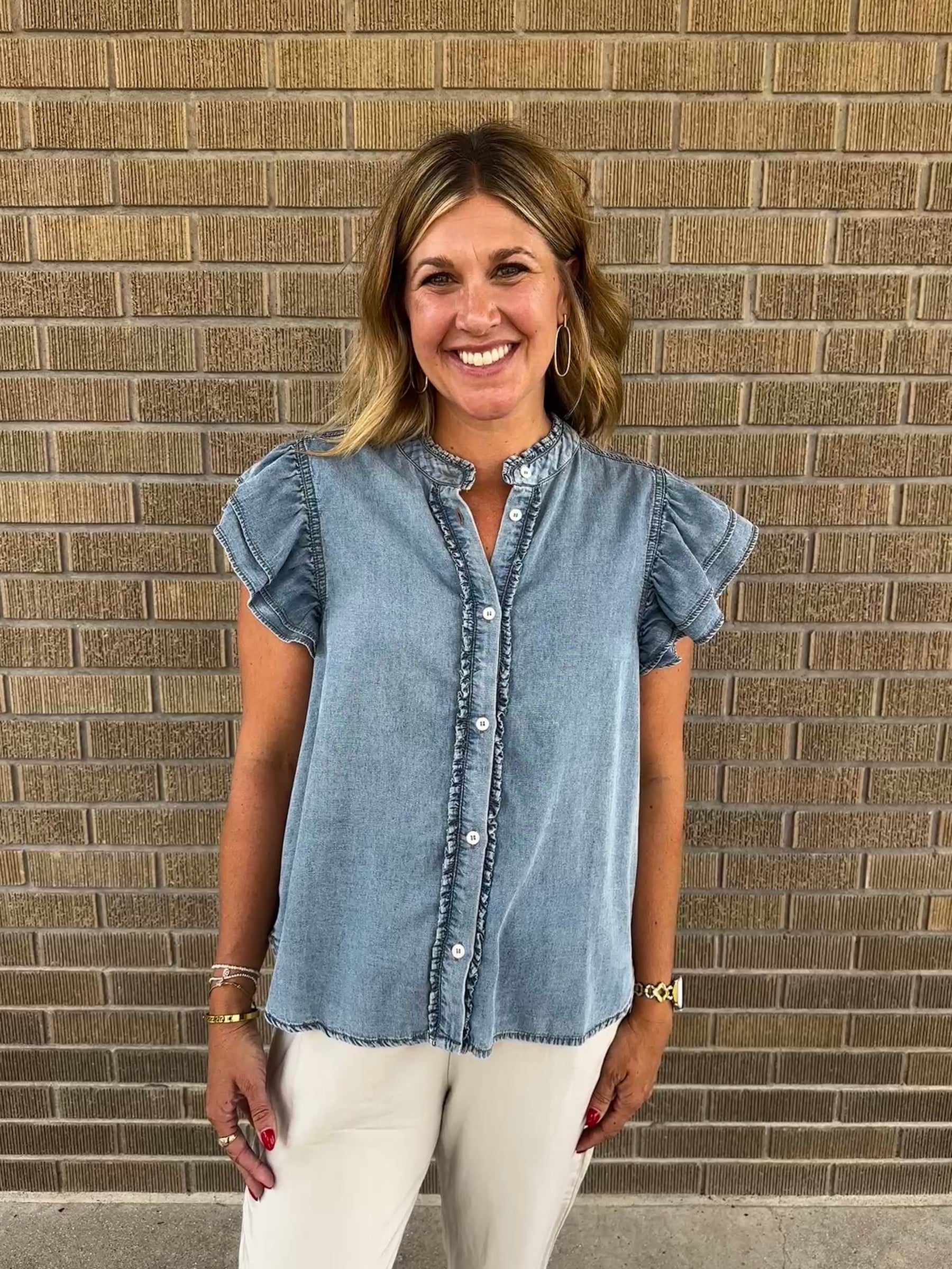 Chambray Denim Blouse