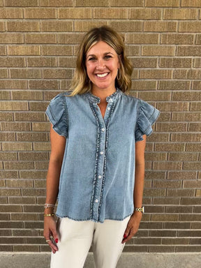 Chambray Denim Blouse