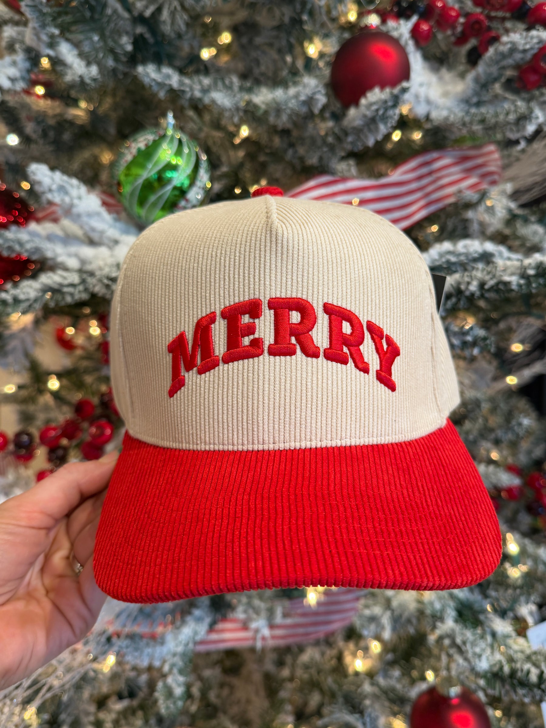 Corduroy Merry Hat - Red