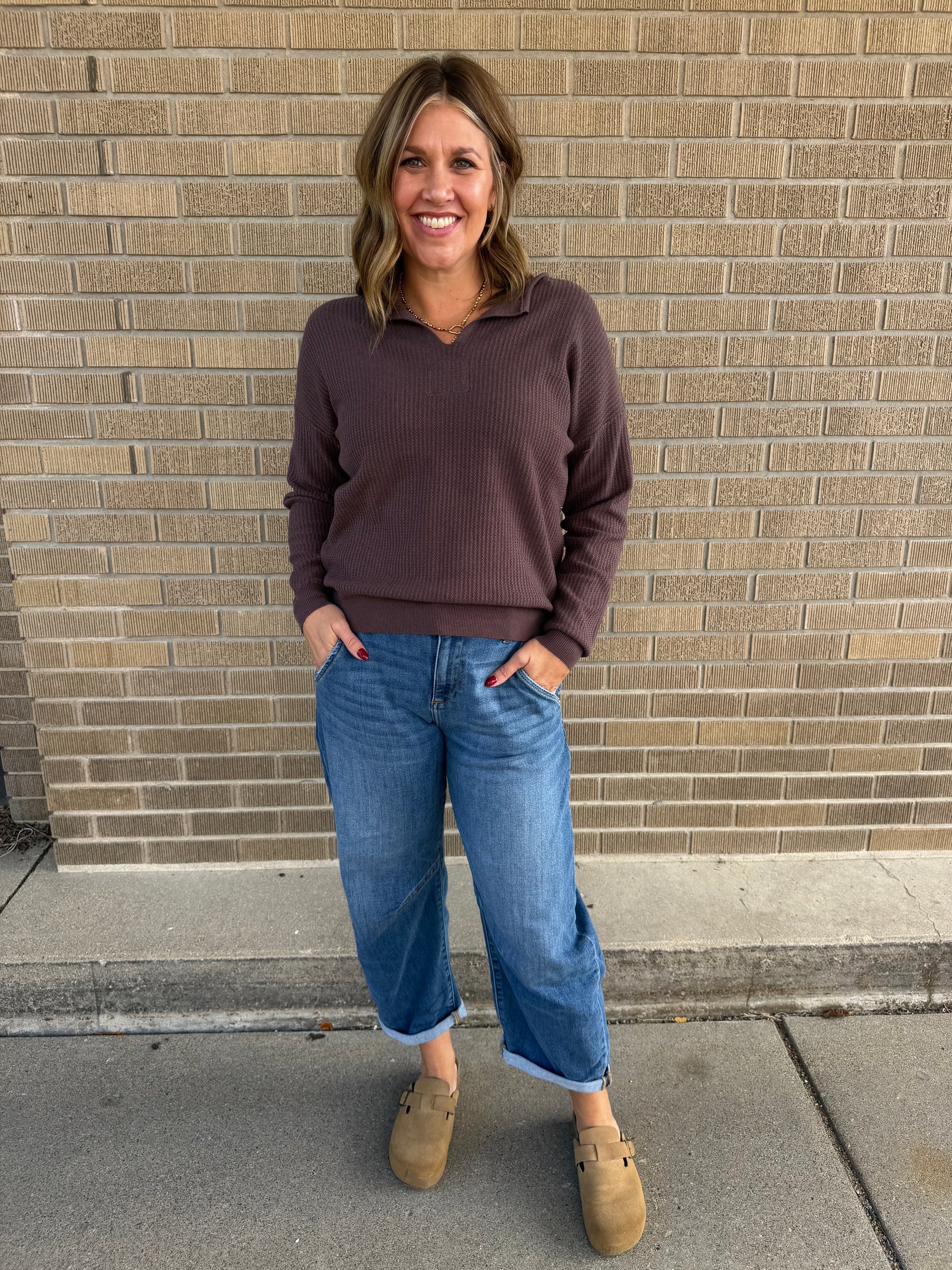 Mocha Textured Top