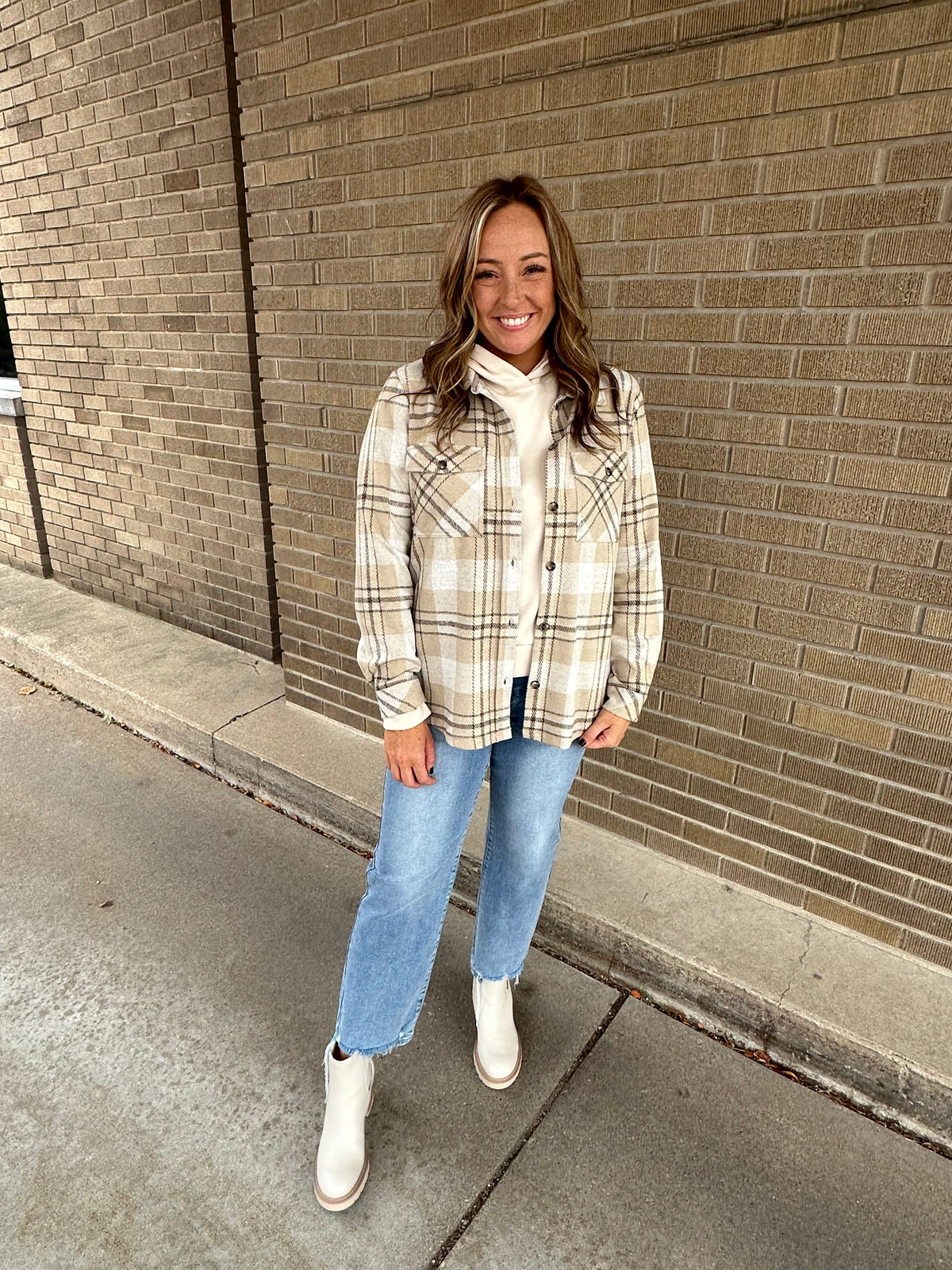 Weston Jacket - Brown Taupe Plaid