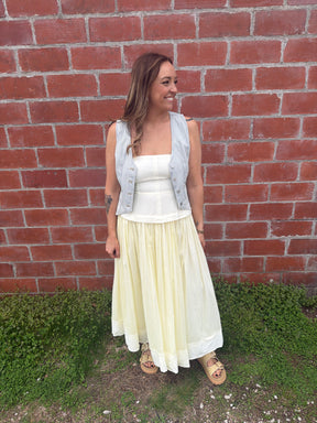 Pale Yellow Midi Dress