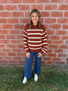 Cognac Stripe Sweater