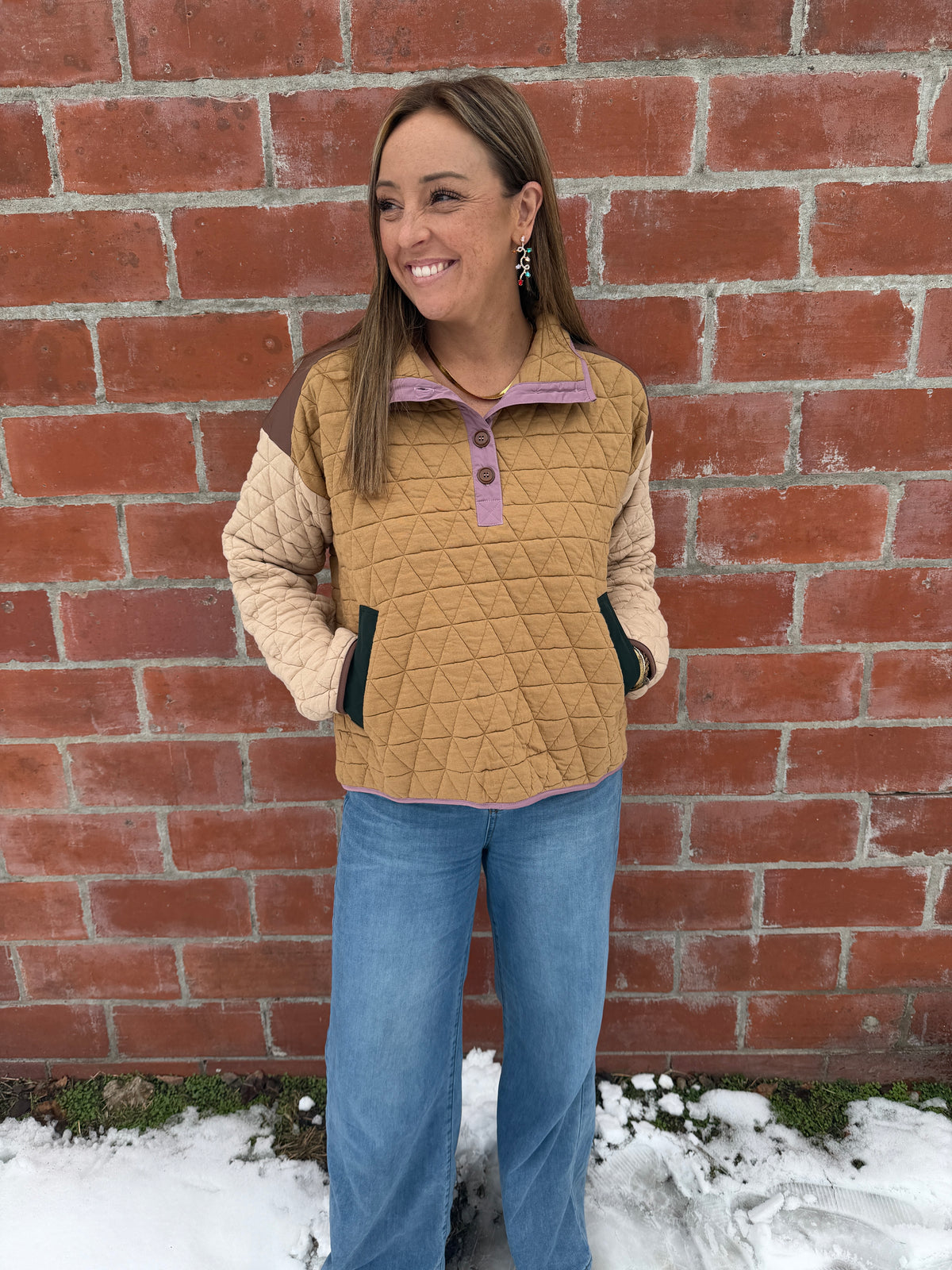 Earth Tones Quilted Sweatshirt