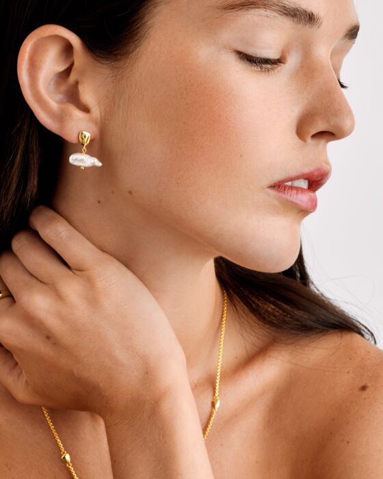 Sol Pearl T-Bar Earrings