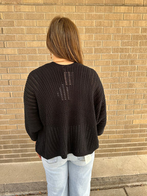 Perfect Black Crochet Throwover