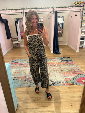 Leopard Barrel Overalls