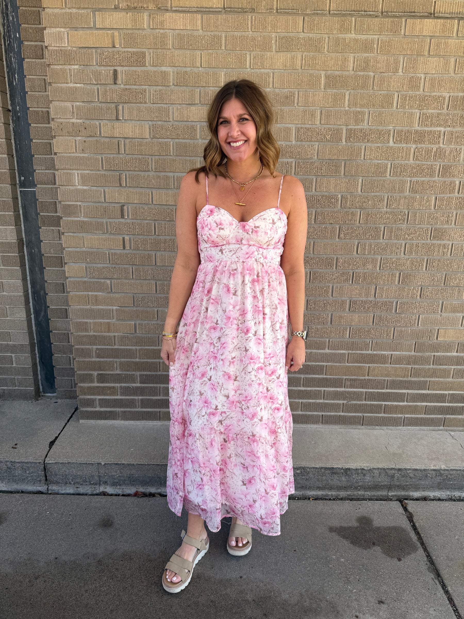 Pinch Me Pink Floral Dress
