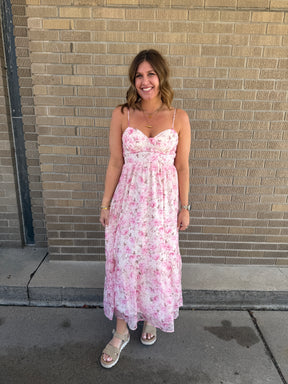 Pinch Me Pink Floral Dress