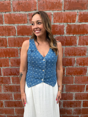 Denim Details Vest