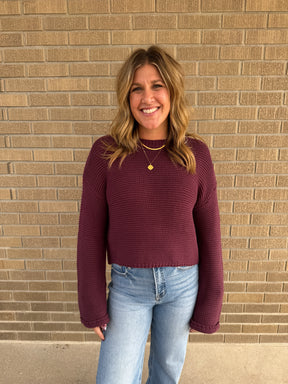 Dark Cherry Chunky Knit Sweater