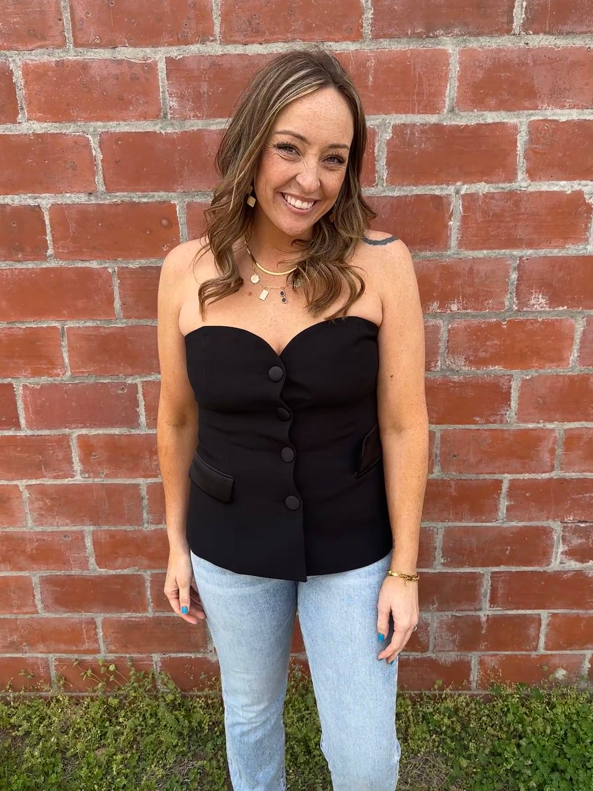 Strapless Black Top