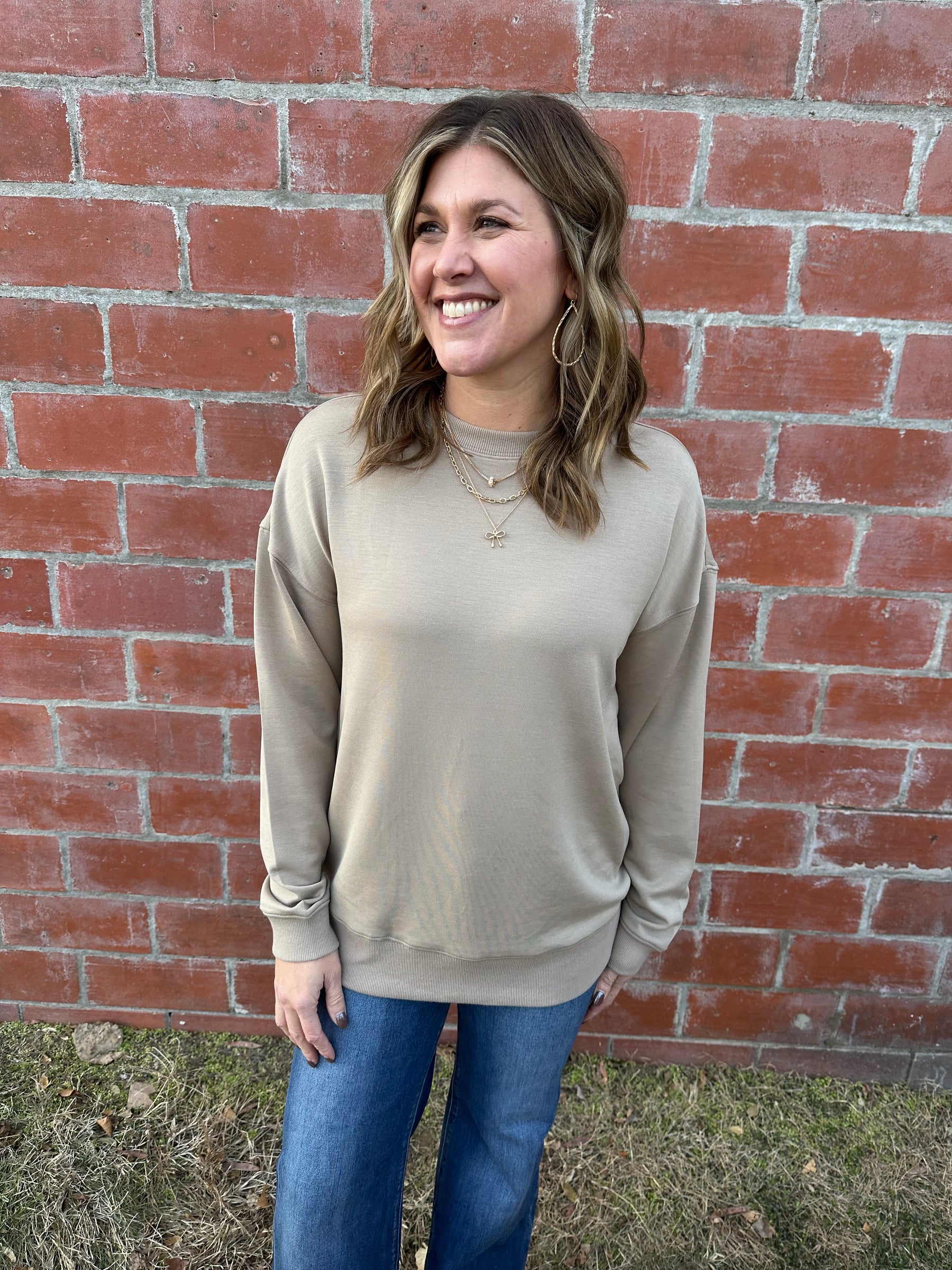 Oversized Martina Top - Taupe