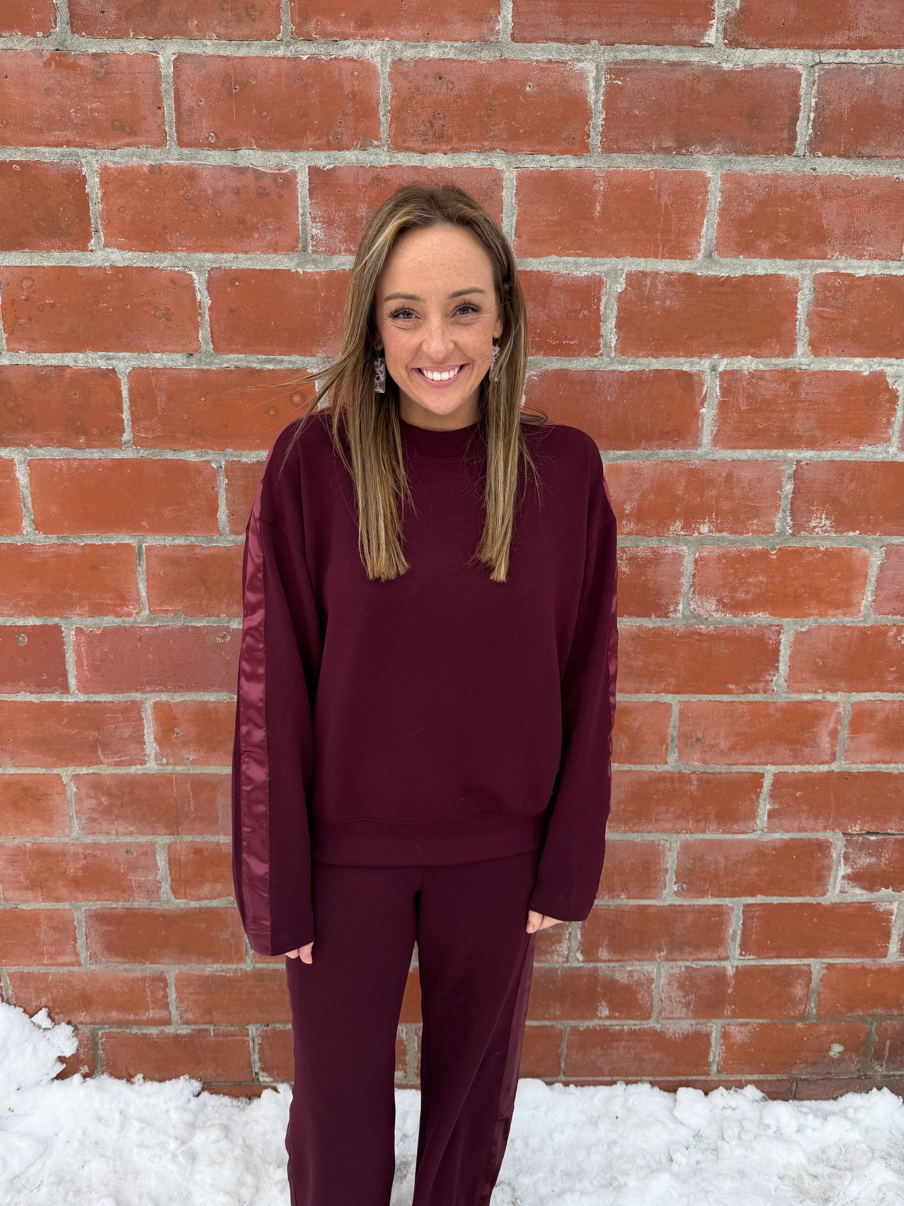 A Touch of Satin Top - Dark Cherry