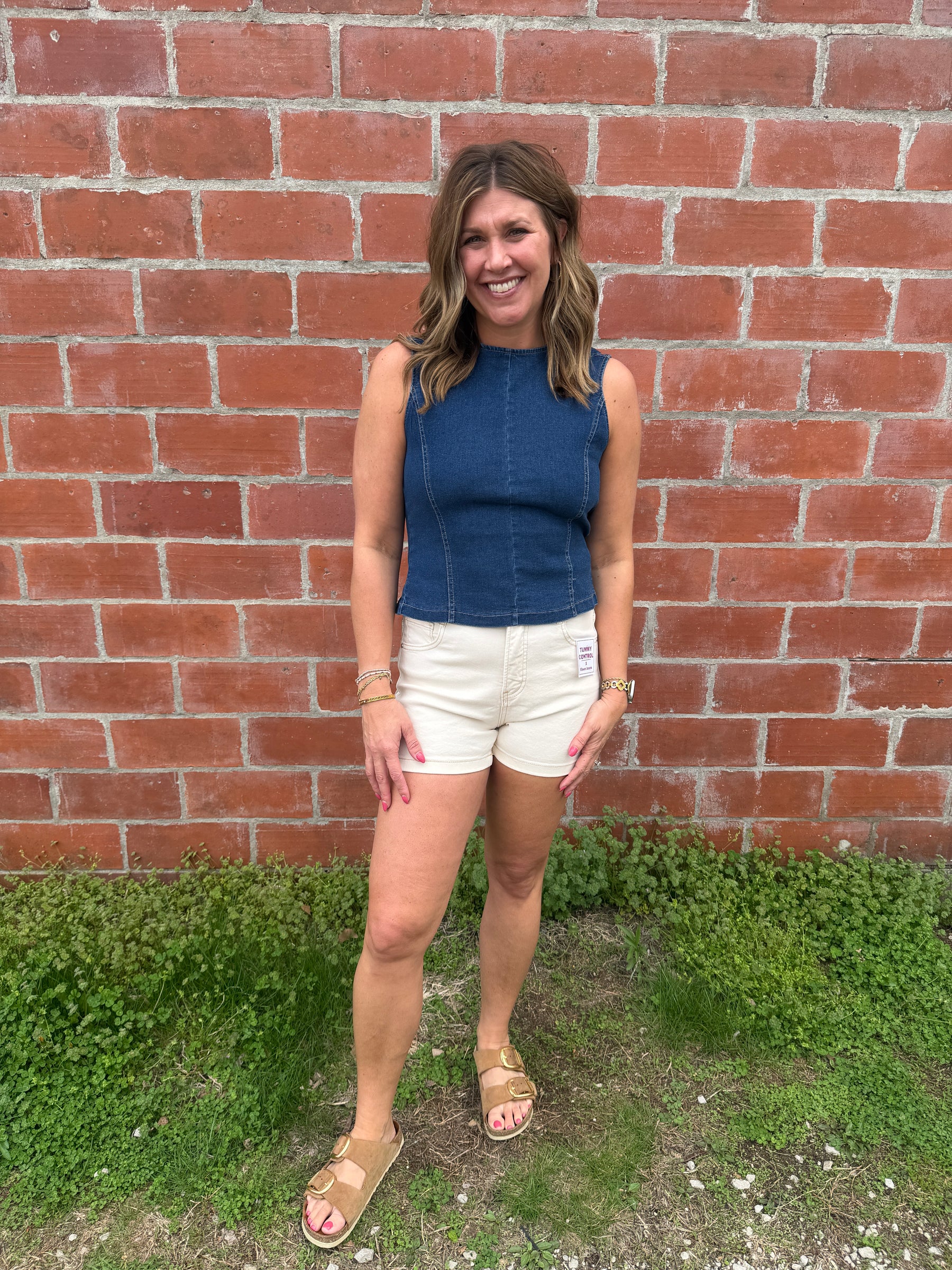 Dark Denim Tie Back Tank