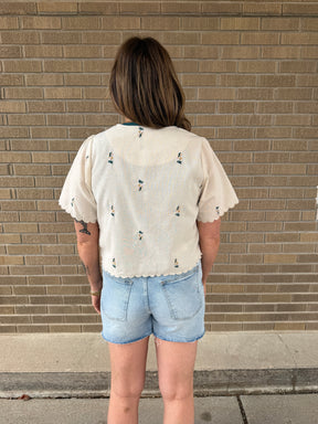 Boho Floral Tie Front Top