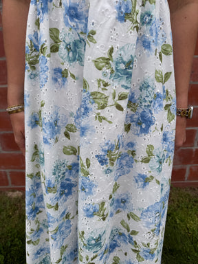 Blue Floral Midi Dress
