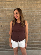 Button Up Tank - Brown