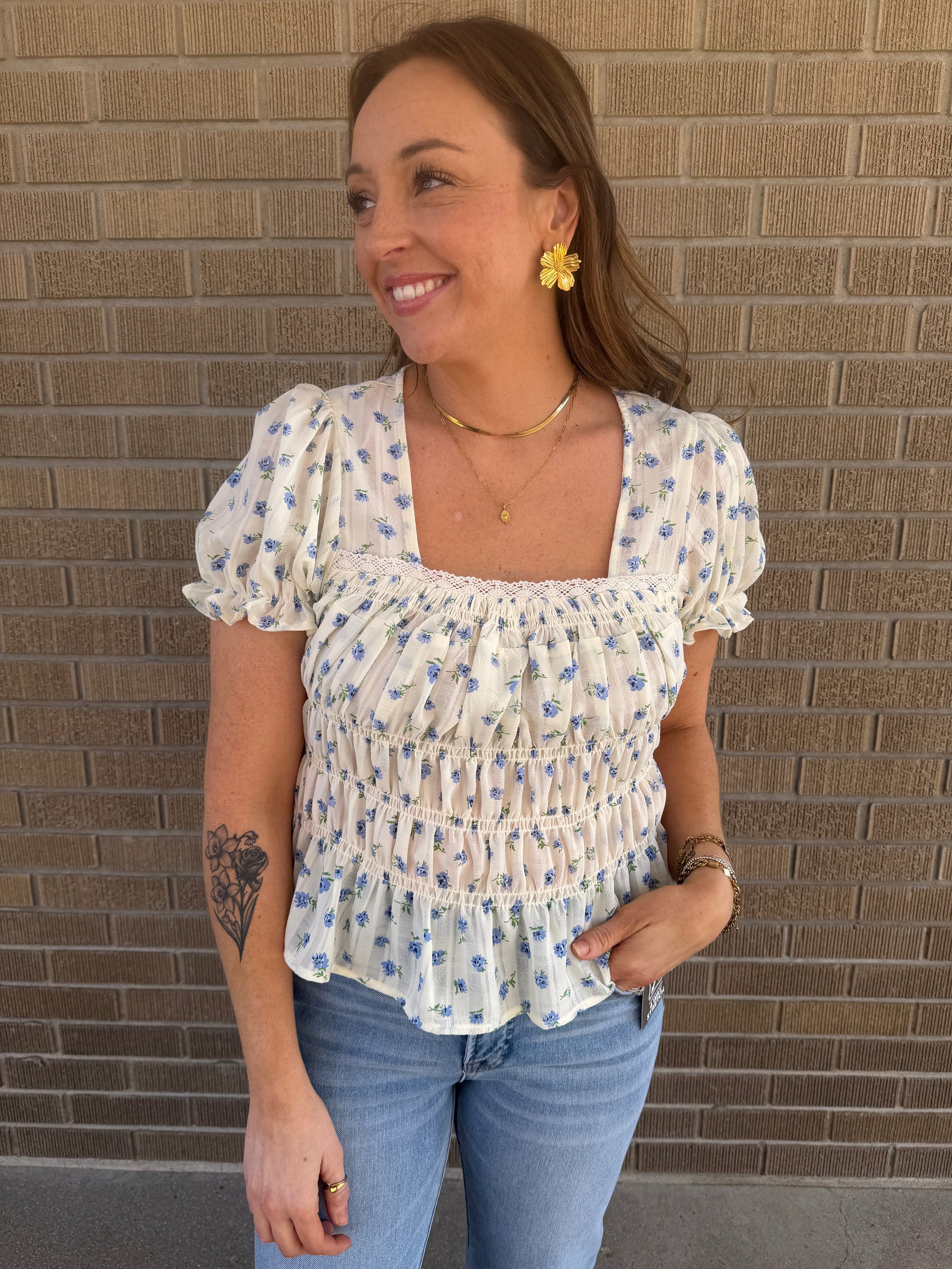 Sweetest Floral Peplum Top