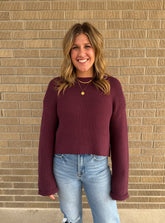 Dark Cherry Chunky Knit Sweater