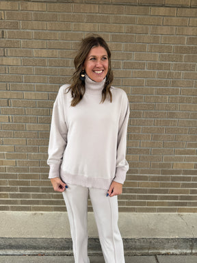 Modal Straight Leg Pants - Mocha Cream