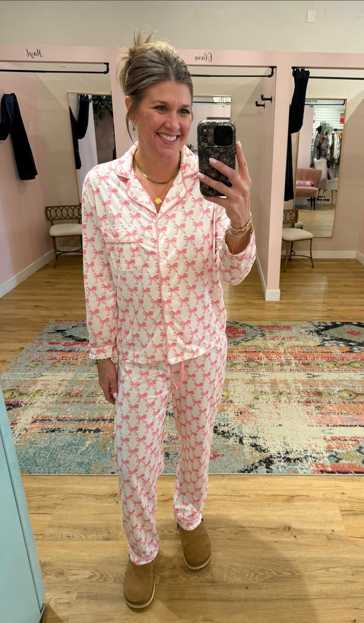 Pink Bow Pajama Set