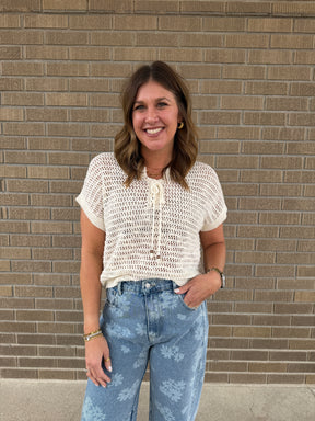 Cutest Cream Crochet Top