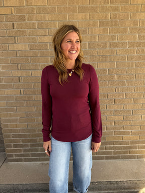 Stacy Top - Deep Maroon
