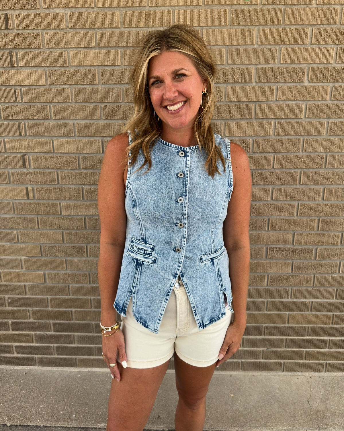 Button Me Up Denim Vest