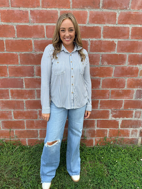 Buttery Soft Button Down - Blue