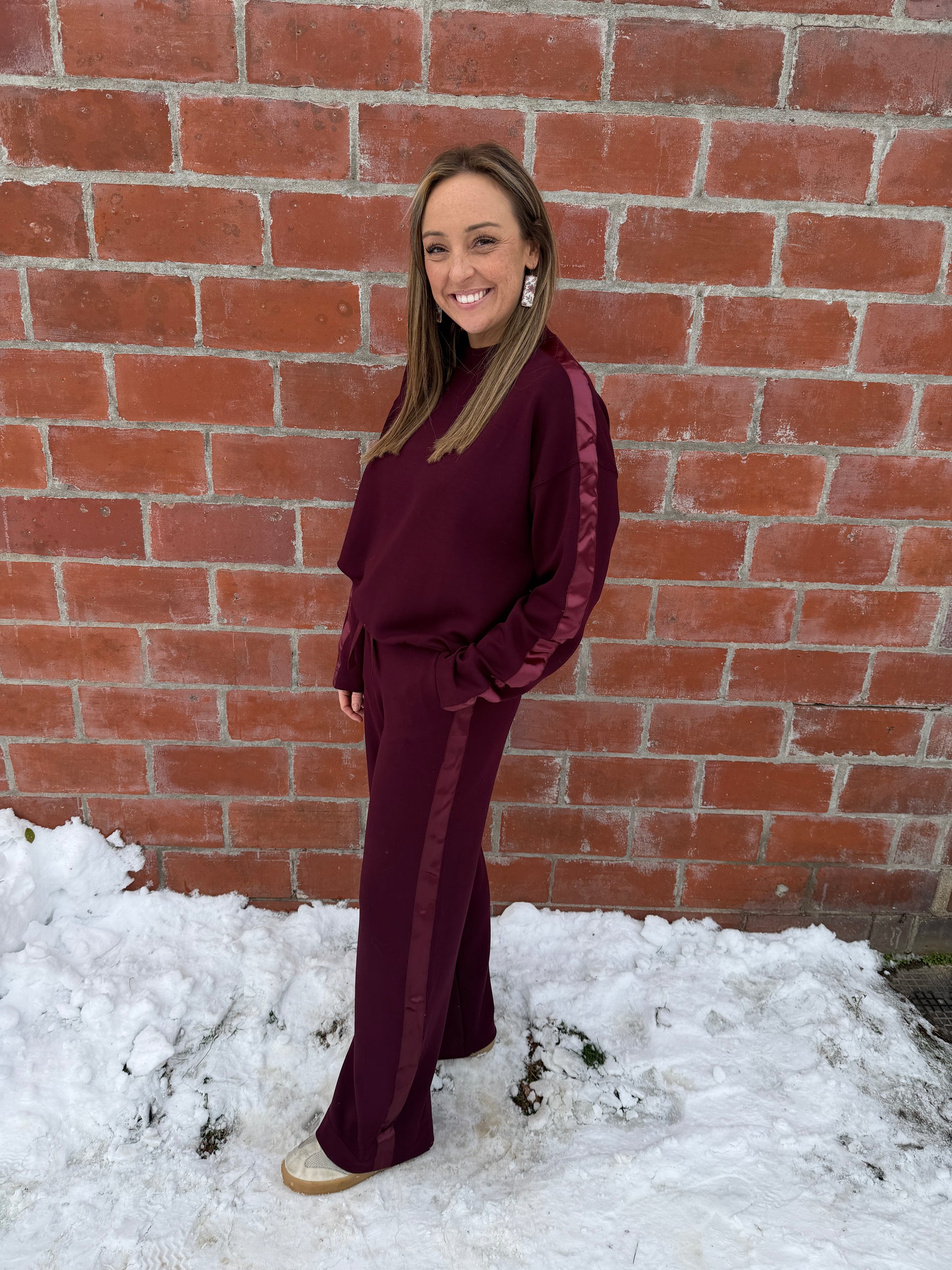 A Touch of Satin Top - Dark Cherry