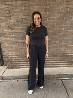 On The Go Wide Leg Pants - Black