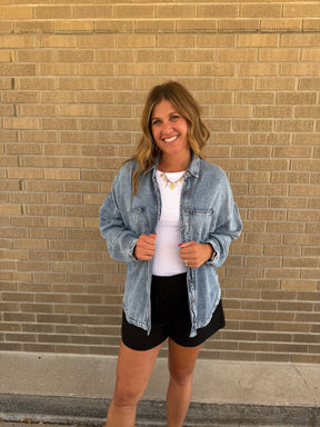 Washed Denim Shacket