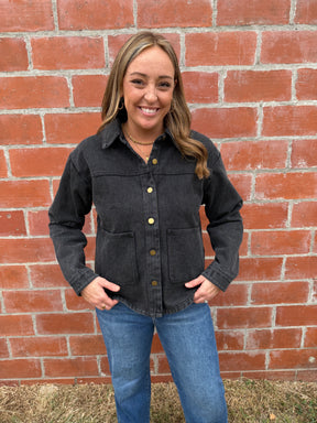 Black Denim Shacket