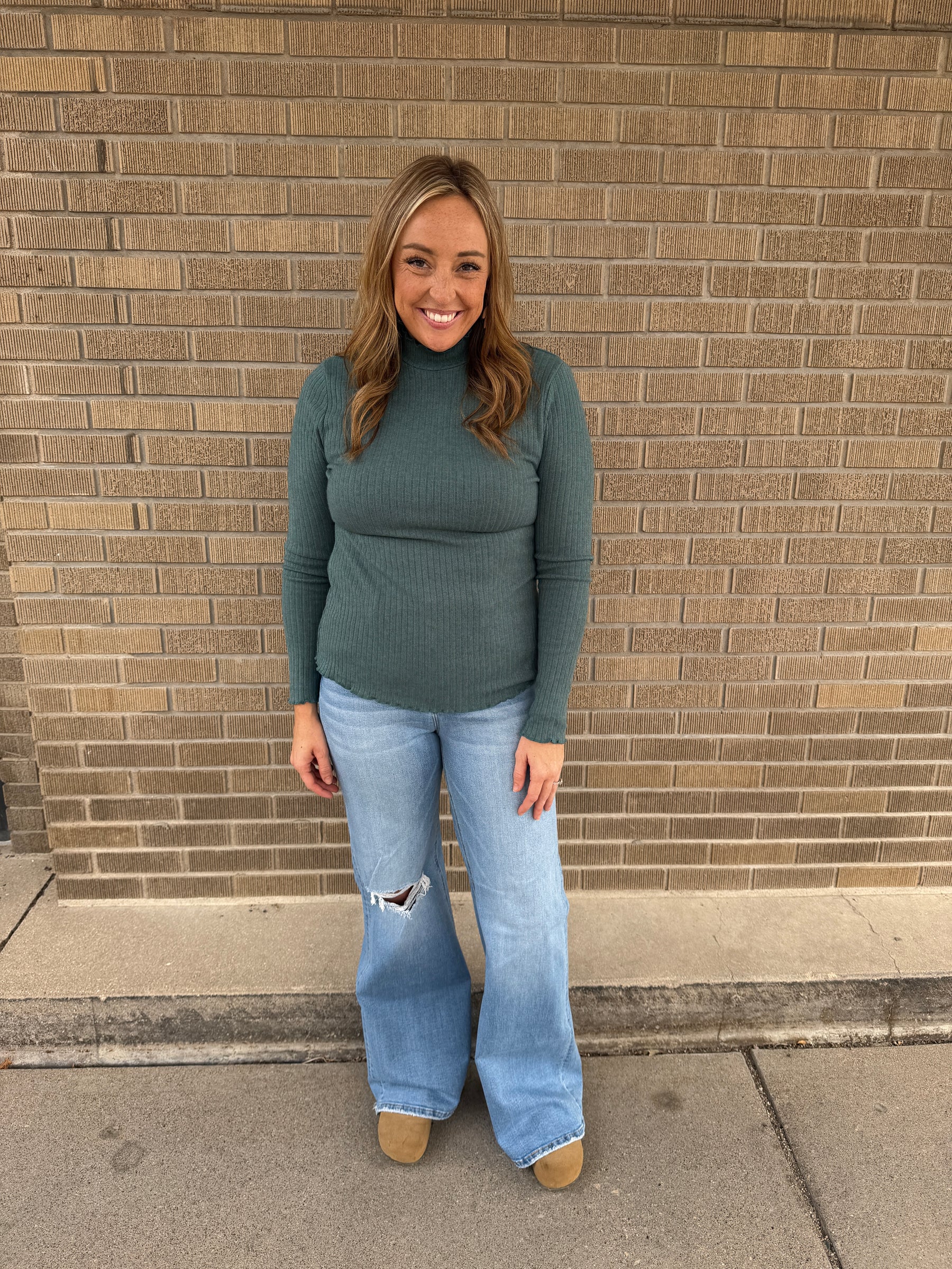 Jade Ribbed Top